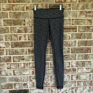 Lululemon Wunder Under Gray Black Heathered Yoga Pants